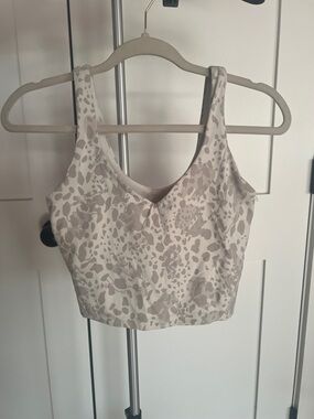 lululemon athletica Cream and Light Gray Printed Cropped Align Tank